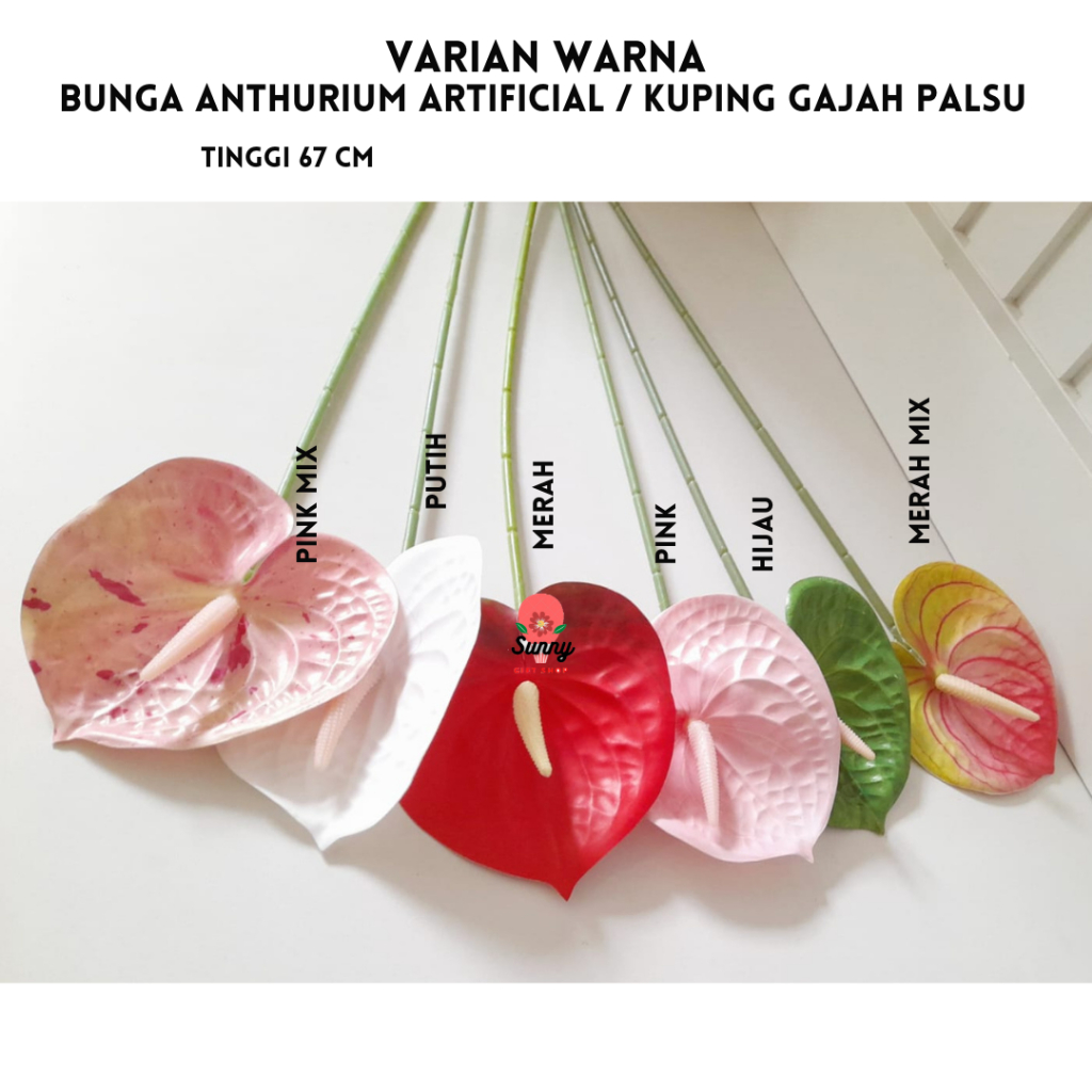 Artificial Anthurium / Kuping gajah palsu / bunga palsu