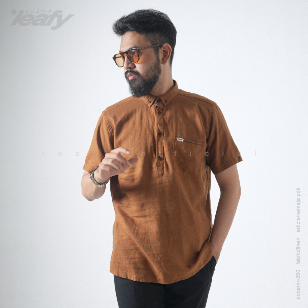 LEAFY NR - 350 Kemeja Koko Model Kerah / Kemko Kerah / baju muslim / baju pria premium