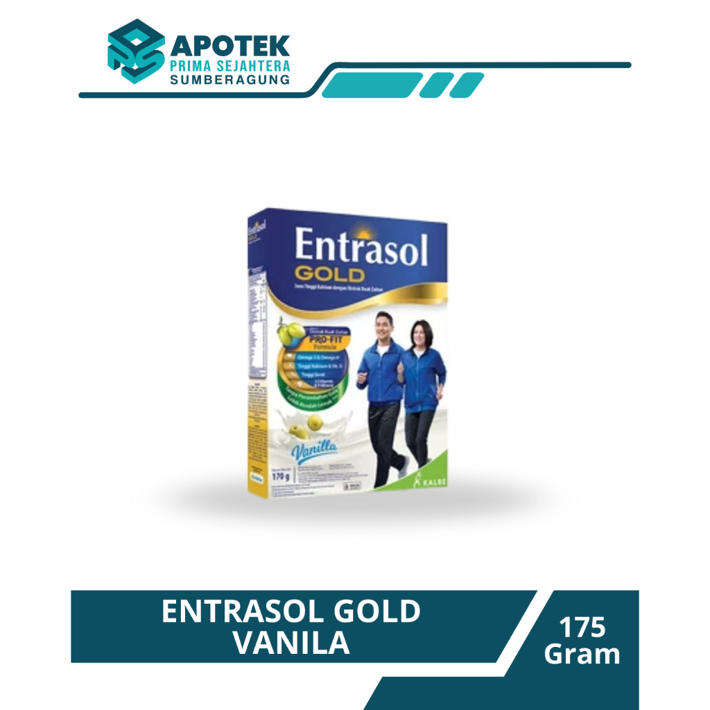 Entrasol Gold Susu Kalsium Ekstrak Zaitun Vanila 175Gr- Cokelat/Vanila/Plain