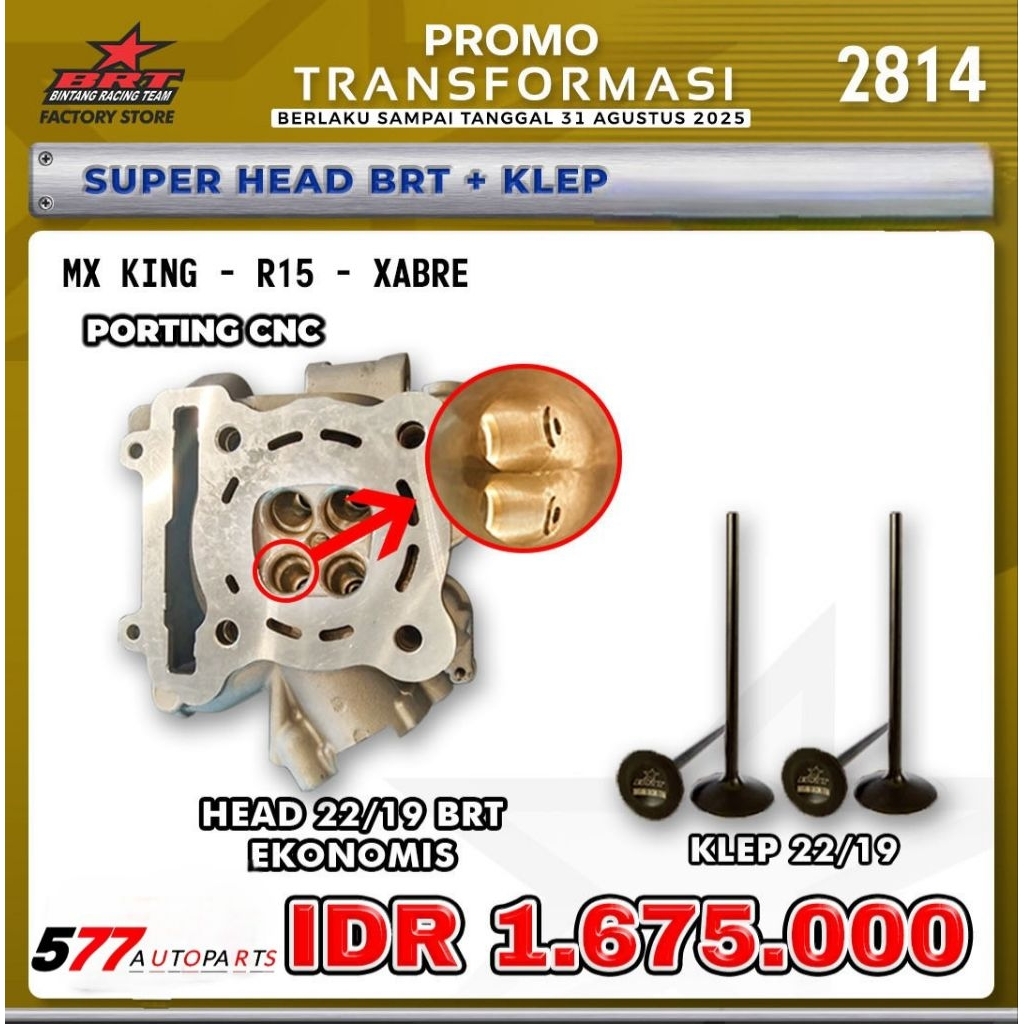 Super Head + Klep BRT Mx King, R15, Xabre