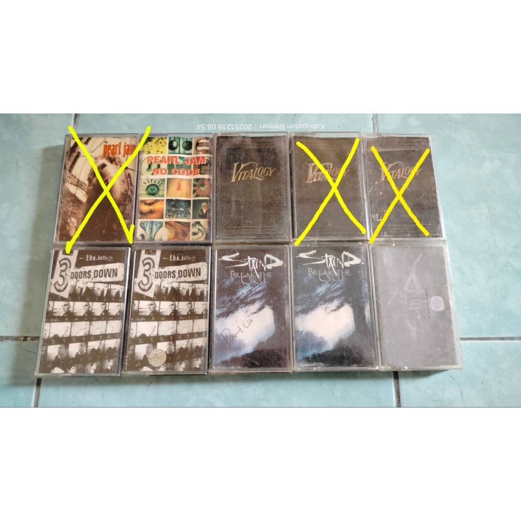 kaset GRUNGE Alternative Peal Jam Stone temple pilots Audioslave REM Creed