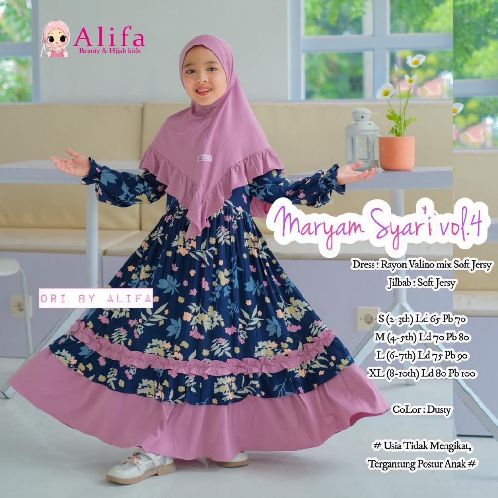 Gamis Anak Perempuan Rayon Jilbab Maryam Kids vol.4 by Alifa