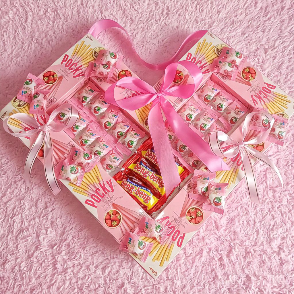 POKCY PINK LOVE MIX YUPI PINK DAN BENGBENG KECIL 3 PCS