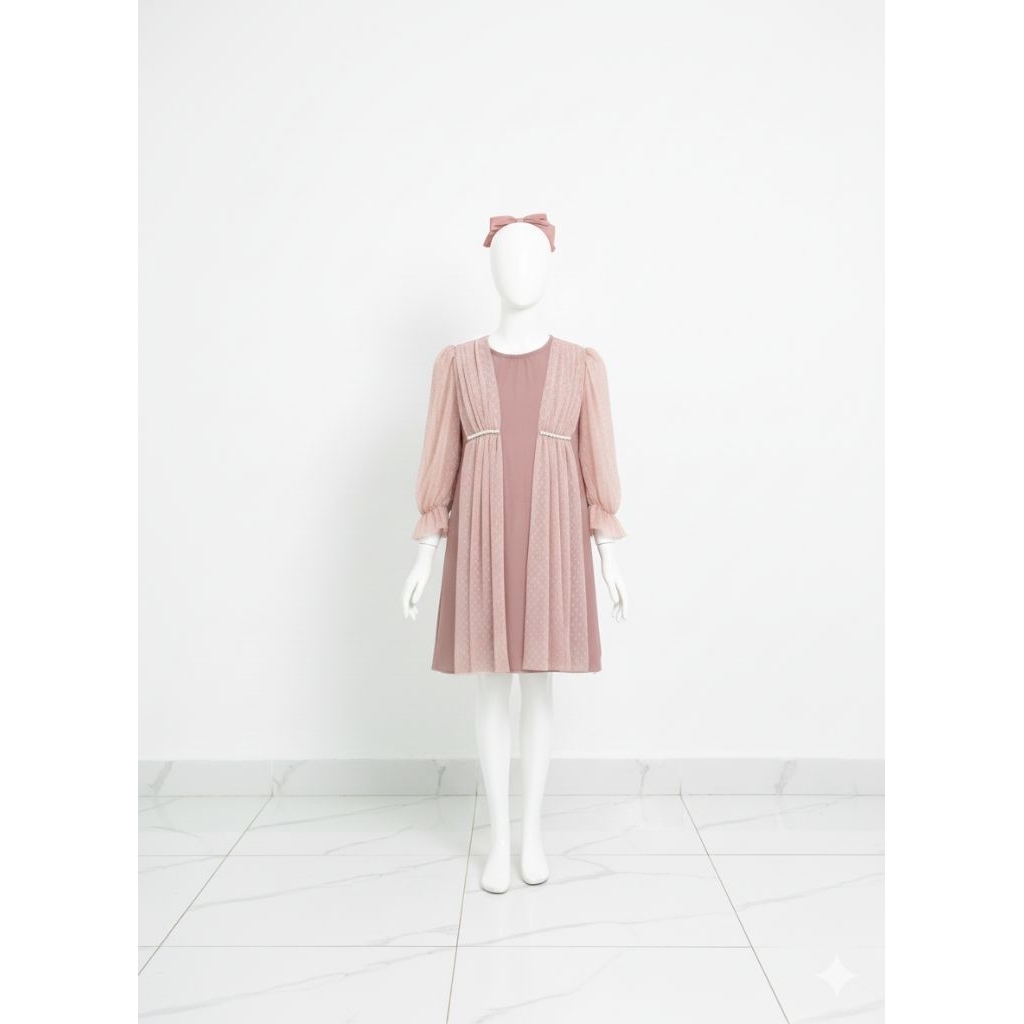 Ameera Pleated Party Dress - Dusty Rose