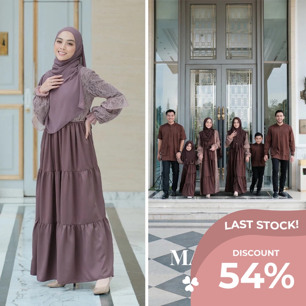 Zayra Hijab | Gamis Dewasa Mahveen Non Outer - Baju Couple Pasangan Keluarga Kondangan Lebaran Kekin