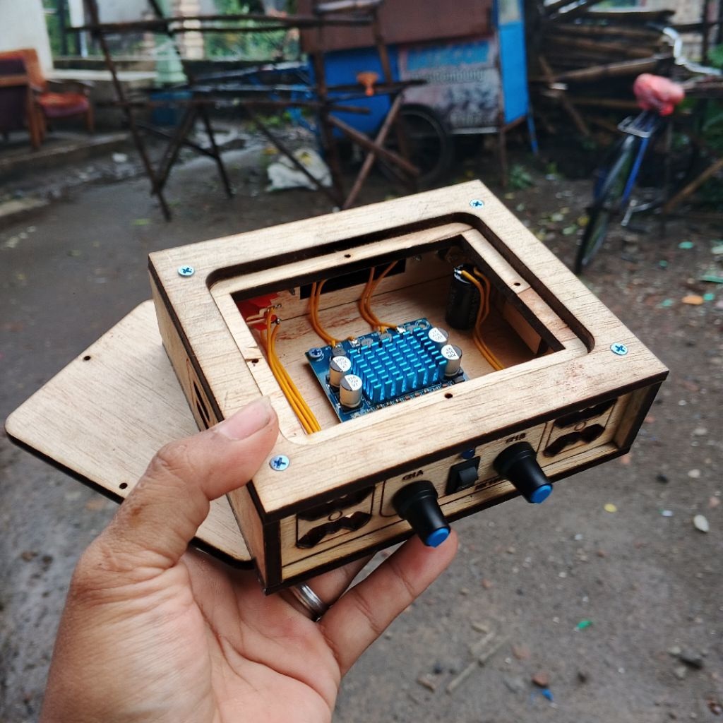 POWER MINI AMPLIFIER TPA 3110 STEREO 60WATT .. AMPLIFIER MINI DC 12V TPA 3110 LENGKAP ADAPTOR