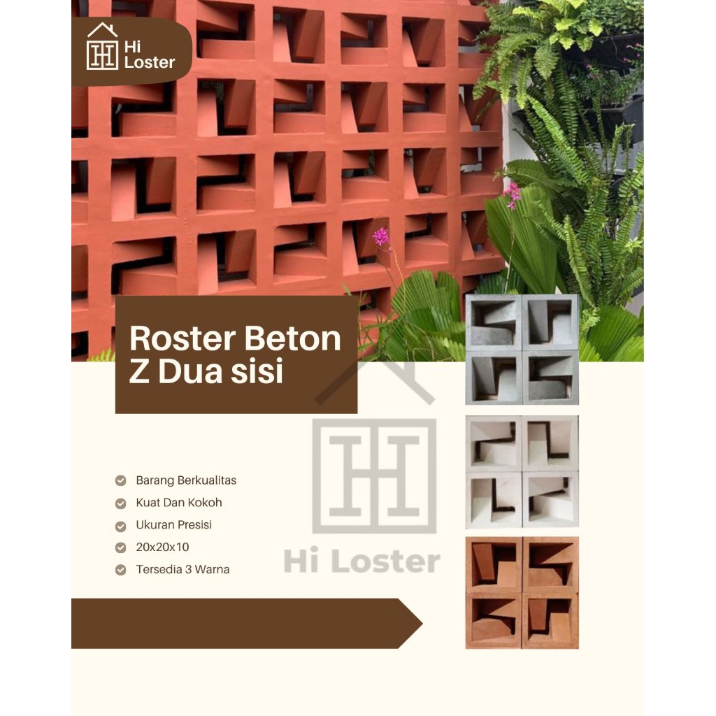 Roater Beton Motif Z dua sisi Berkualitas