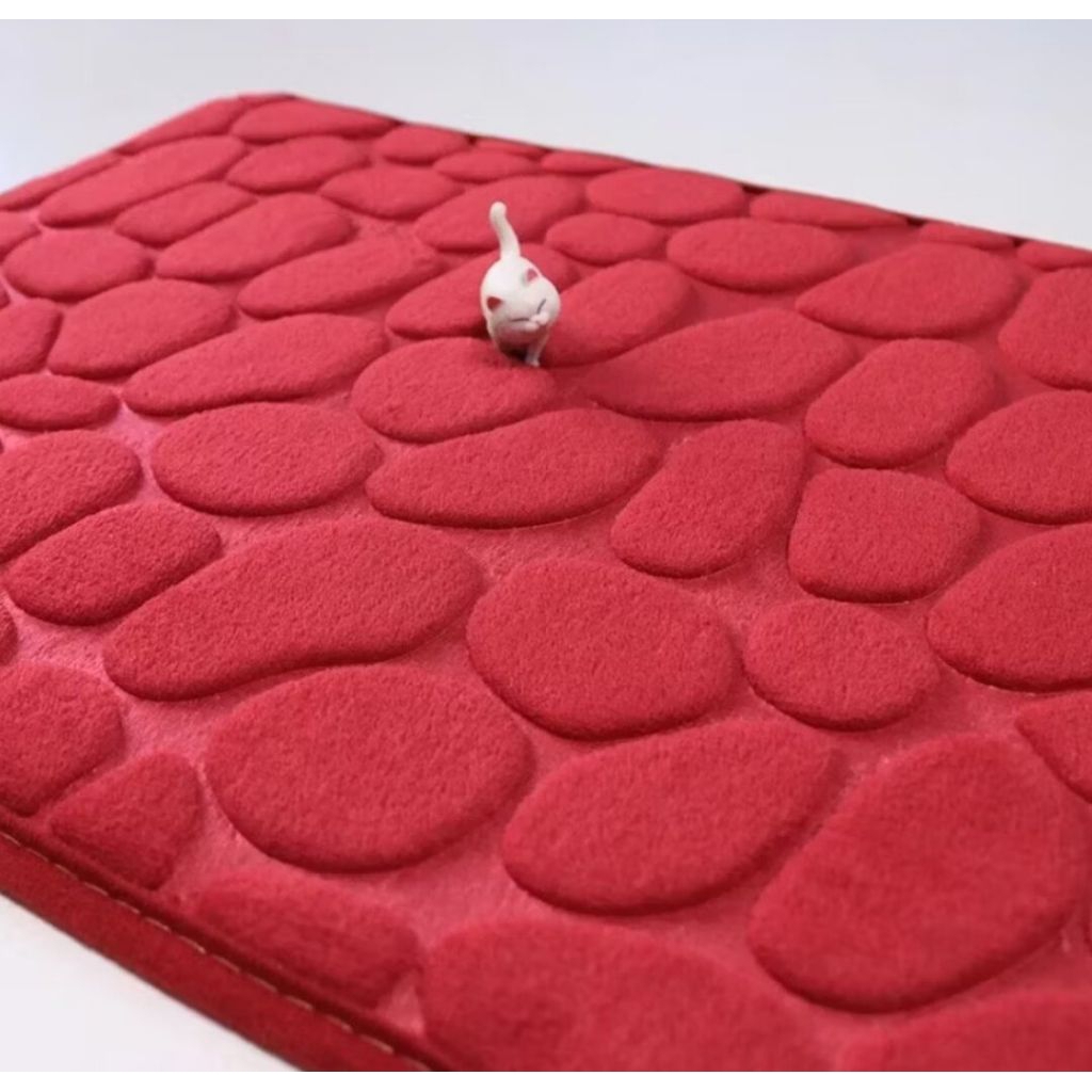 keset kaki motif batu anti slip serap air