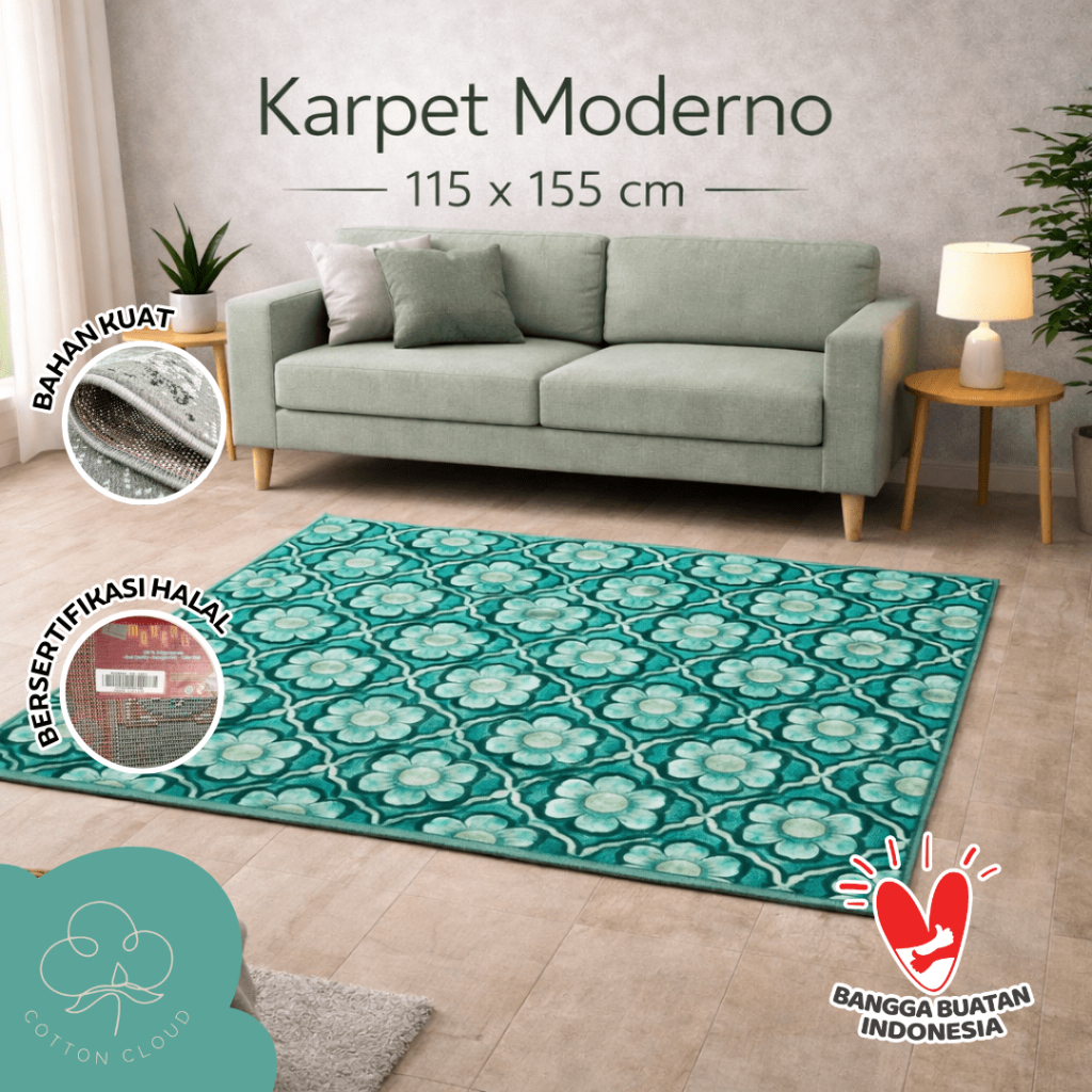 Karpet Lantai Exotic Permadani "Moderno" Premium Tebal Universal Uk 115x155