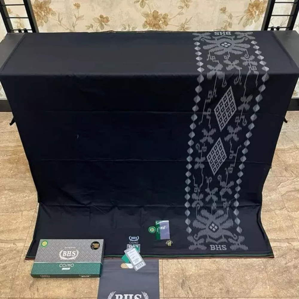 Sarung BHS Cosmo Polos Hitam GOLD bhs hitam polos bhs polos warna