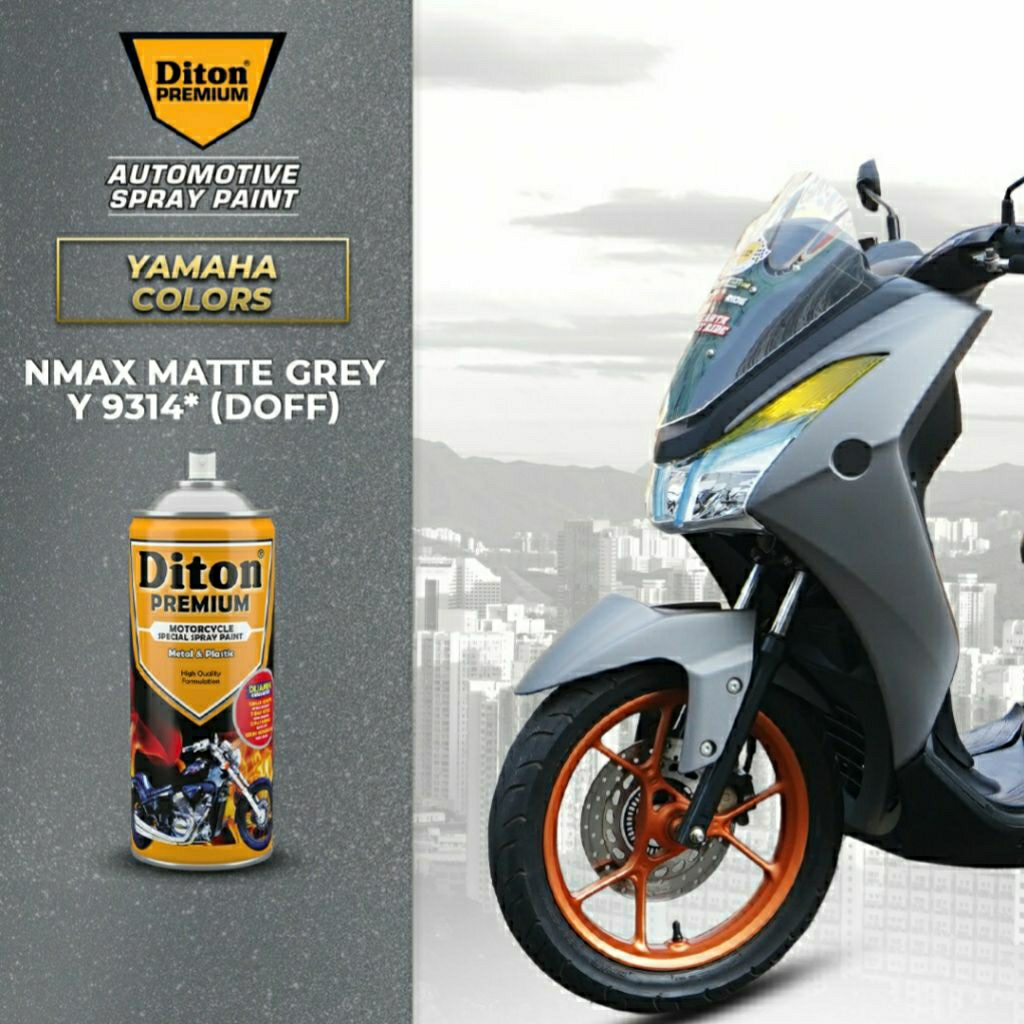 #MAU# Cat Semprot Diton Premium Paket Lengkap Nmax Matte Grey Y 9314 (9120,9124,Y9314,9130) Abu Abu 