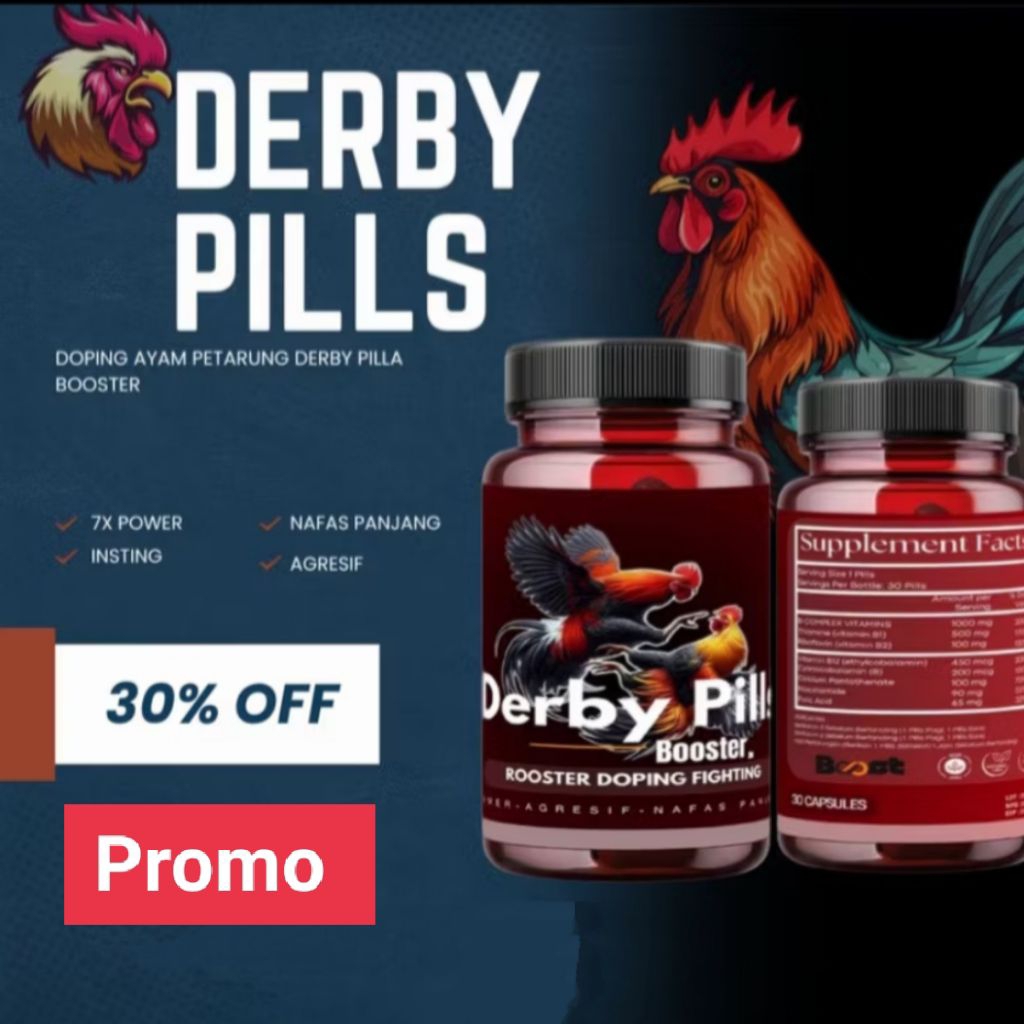 Doping Ayam Aduan Derby Pills Booster Original menambah stamina ayam petarung nafas panjang kuat tah