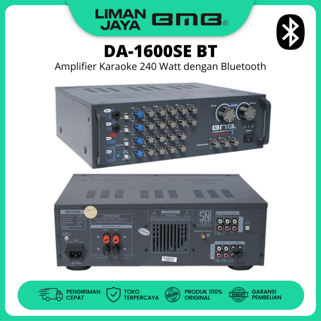 BMB DA-1600SE BT DA1600 SE Power Amplifier Karaoke Mixer Bluetooth Ampli Amply