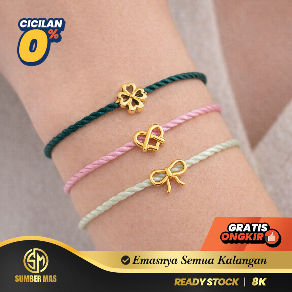 SUMBER MAS - Gelang Tali Liontin Mini Korea Fashion 8K