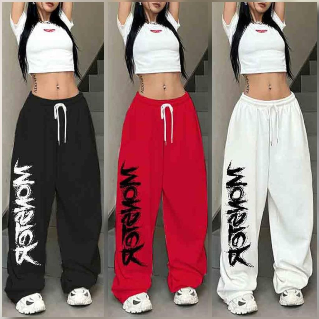 Celana Panjang Wanita Big Size ( S - 6XL ) Jogger Baggy Streetwear Motif Grafis Modern Celana Santai