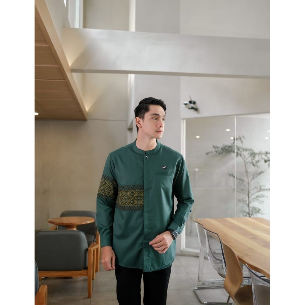 Kurta Pria Warna Blue Emerald / Baju Koko Hijau Emerald / Baju Koko Pria / Koko Pria Dewasa