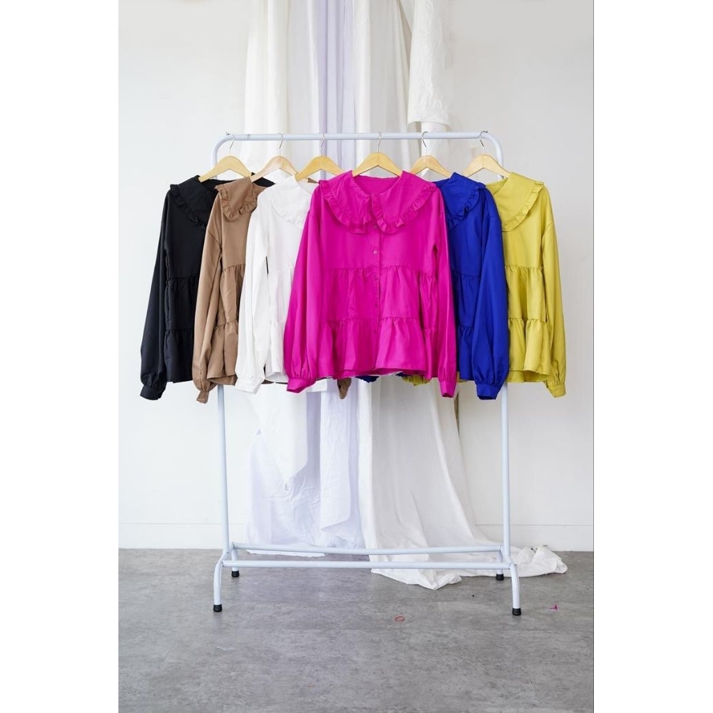 gamis kekinian atasan kerah rebah f