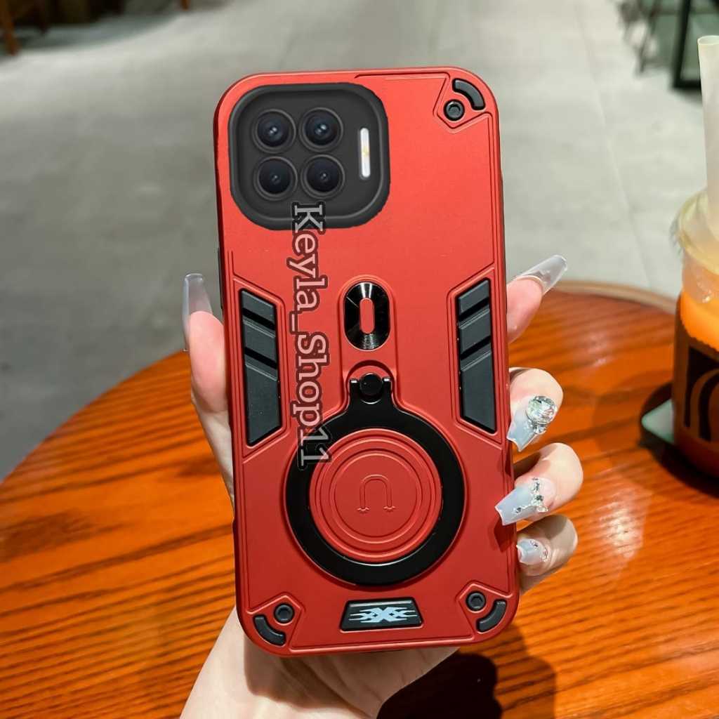 Case Bracket For OPPO RENO 4F Hard Case Pro Camera Carbon Fibre 360 Degree Rotasi Ring Casing HP