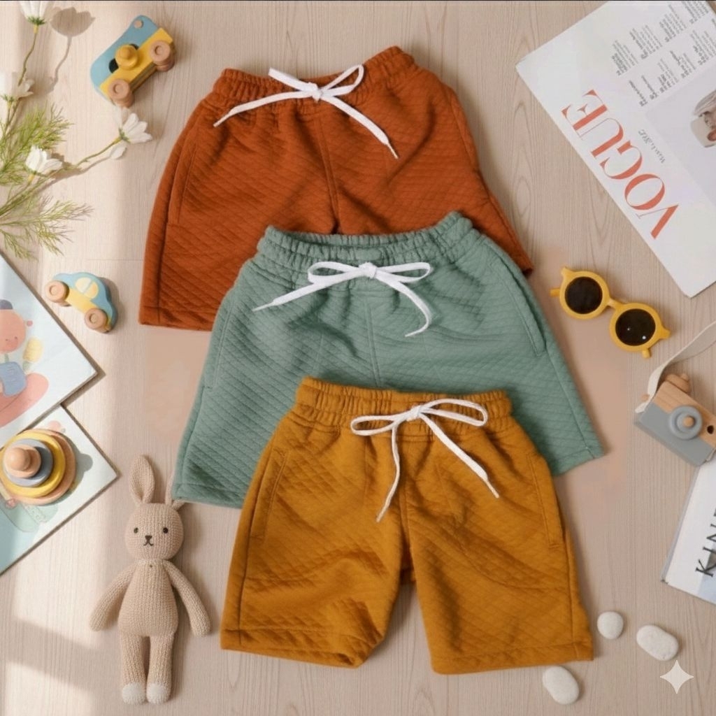 100K 4 PCS Celana Pendek Corduroy Anak-Anak Umur 5-14 Tahun Unisex Broadshort Diamond Comfy Bahan So