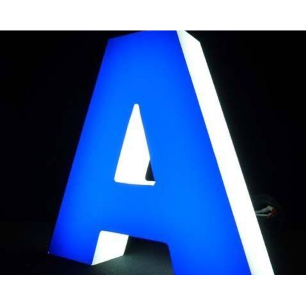 Huruf Timbul Akrilik Lampu LED 3D Custom Logo & Nama Toko