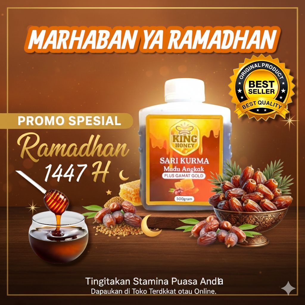 SARI KURMA MADU ANGKAK PLUS GAMAT GOLD KING HONEY 500gr