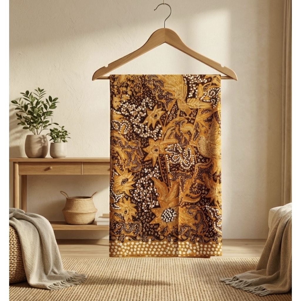 Brown-turmeeic yellow Batik Asli Tulis Lasem Batik Tulis Batik Lasem