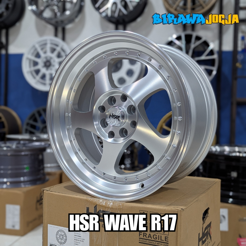 PELEK BELANG VELK CELONG RING 17 HSR WAVE H4X100 H4X114,3 VELG JAZZ YARIS AVANZA GRAND LIVINA SILVER