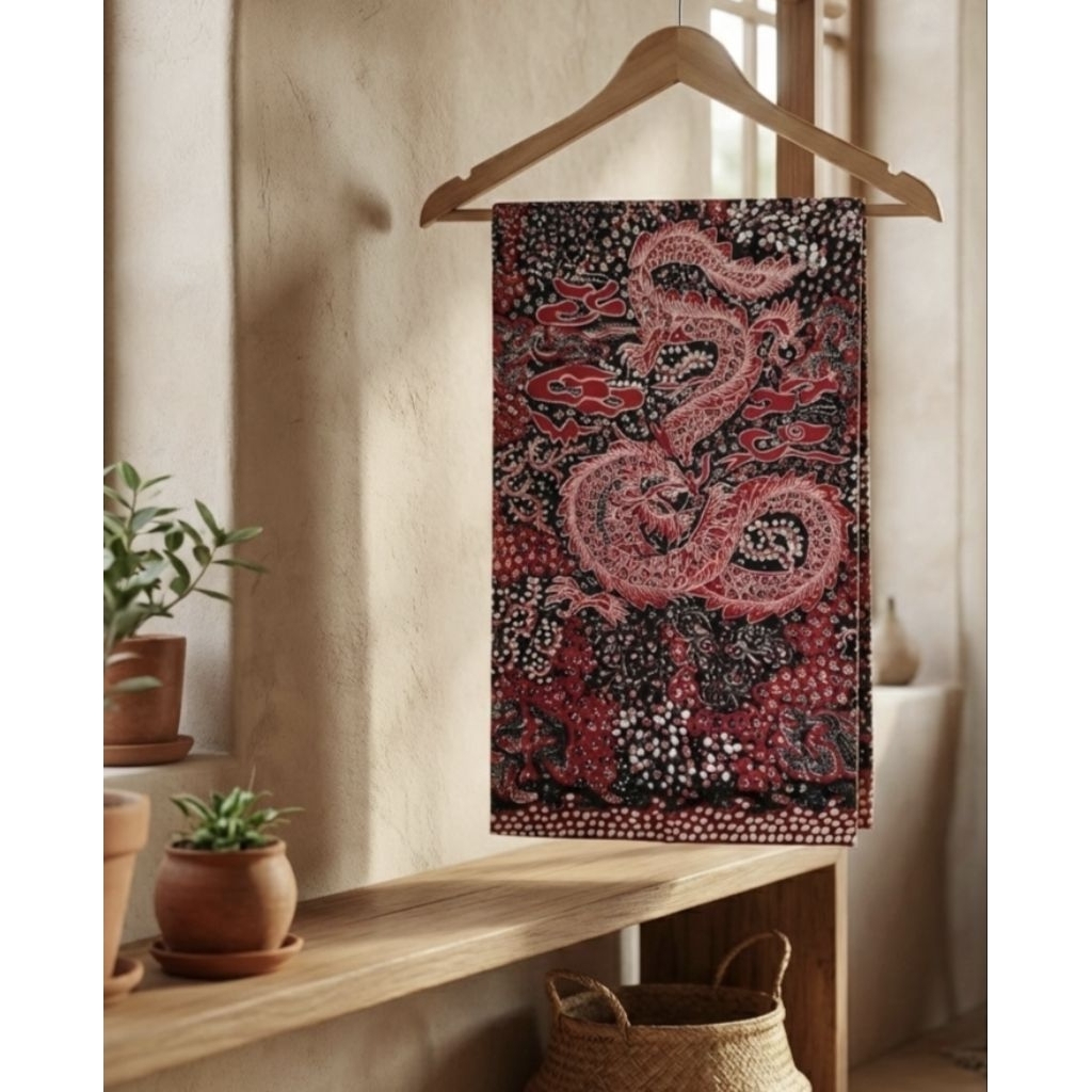 Naga Hitam Merah Batik Asli Tulis Lasem Batik Tulis Batik Lasem