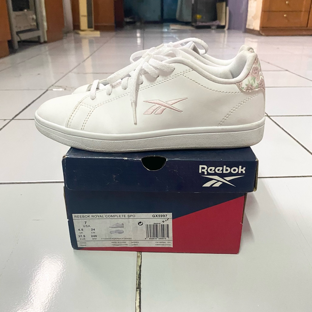 SEPATU PUTIH REEBOK ROYAL COMPLETE SPORT FLORAL SIZE 37.5 ORIGINAL