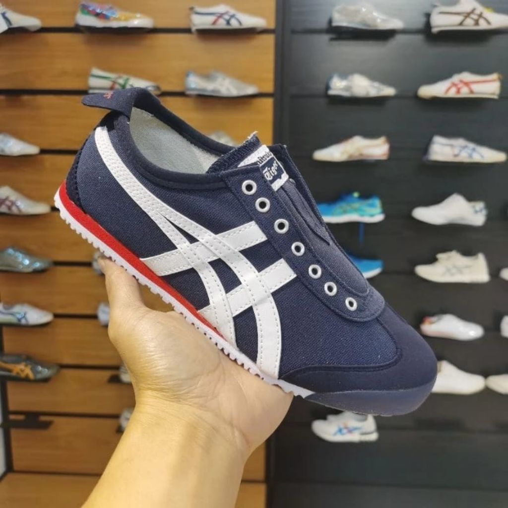 Sepatu Onitsuka tiger Slip On Navy white red Pria Wanita - Nyaman, Desain Elegan, Ukuran 36-44