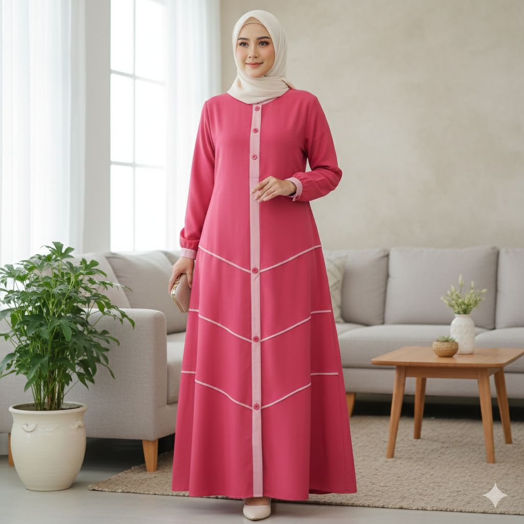 (Preloved) Gamis katun merah cerry