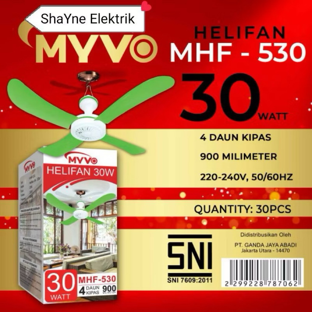 KIPAS ANGIN GANTUNG MYVO/HELIFAN MYVO/KIPAS BALING MYVO 15 W 20 W 30 W