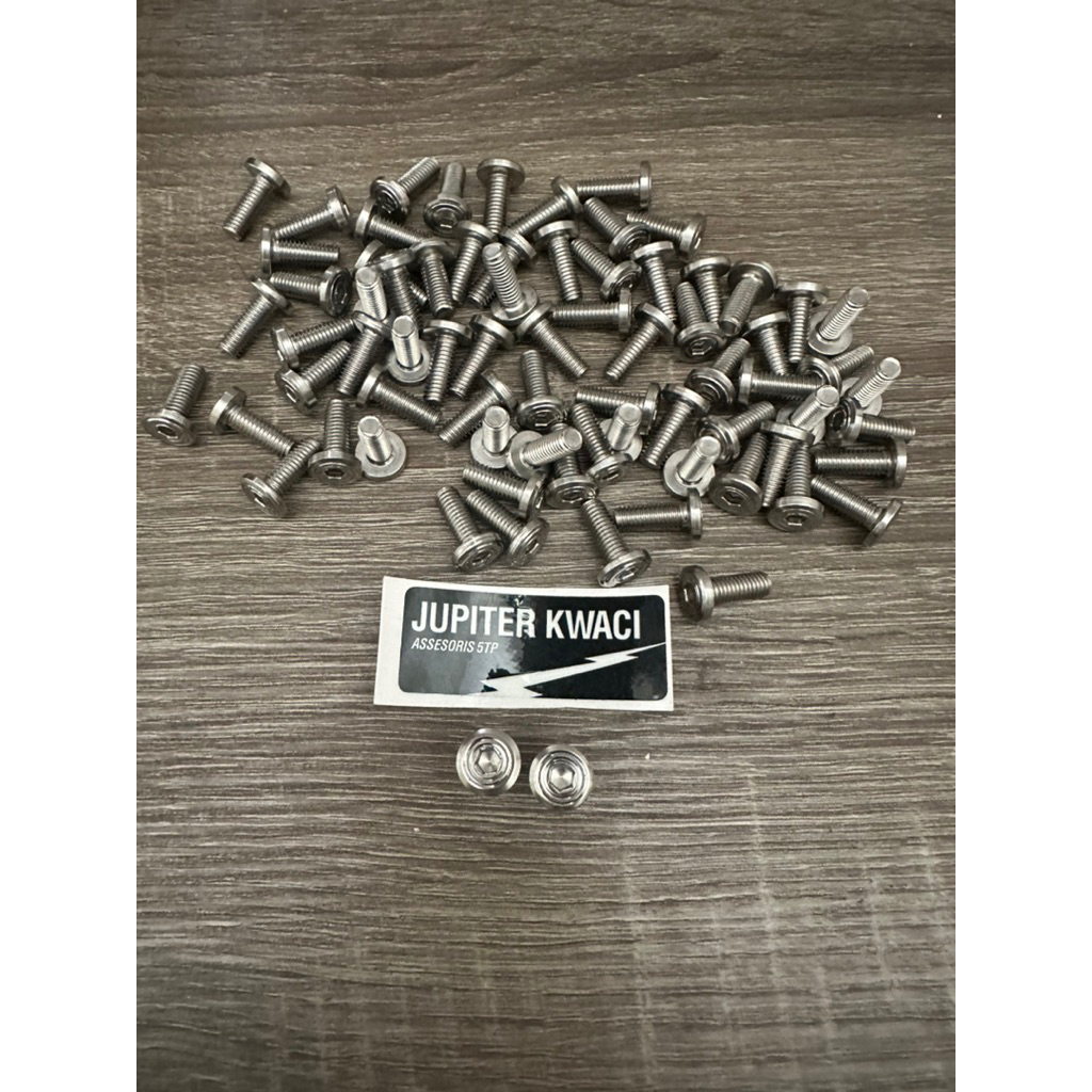 baut body jupiter , baut stenlis m6 x 15 , baut stenlis drat 10 panjang 1,5 cm