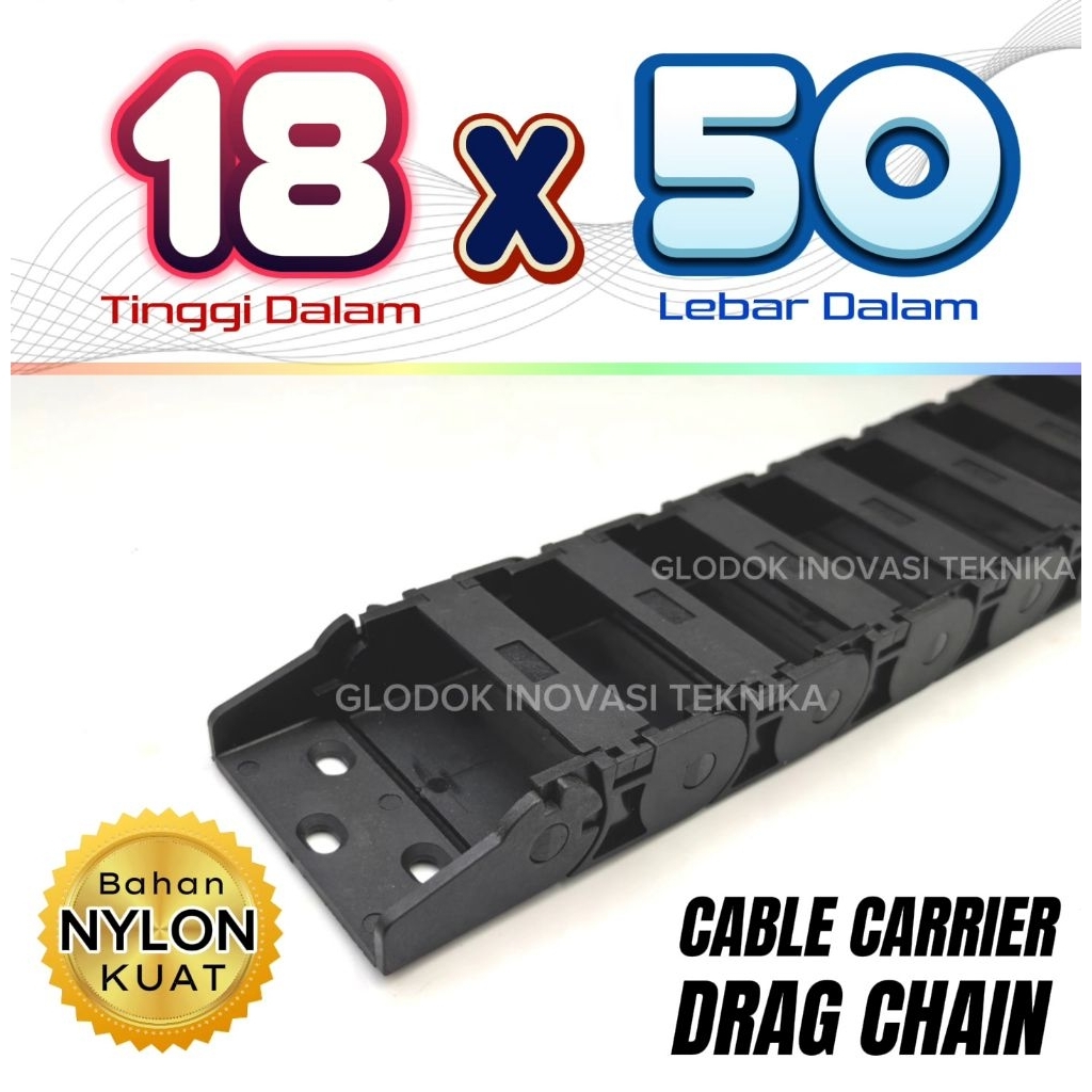 Cable carrier drag chain 18x50 18 x 50 mm 18mm 50mm pembawa kabel nylon nilon wire