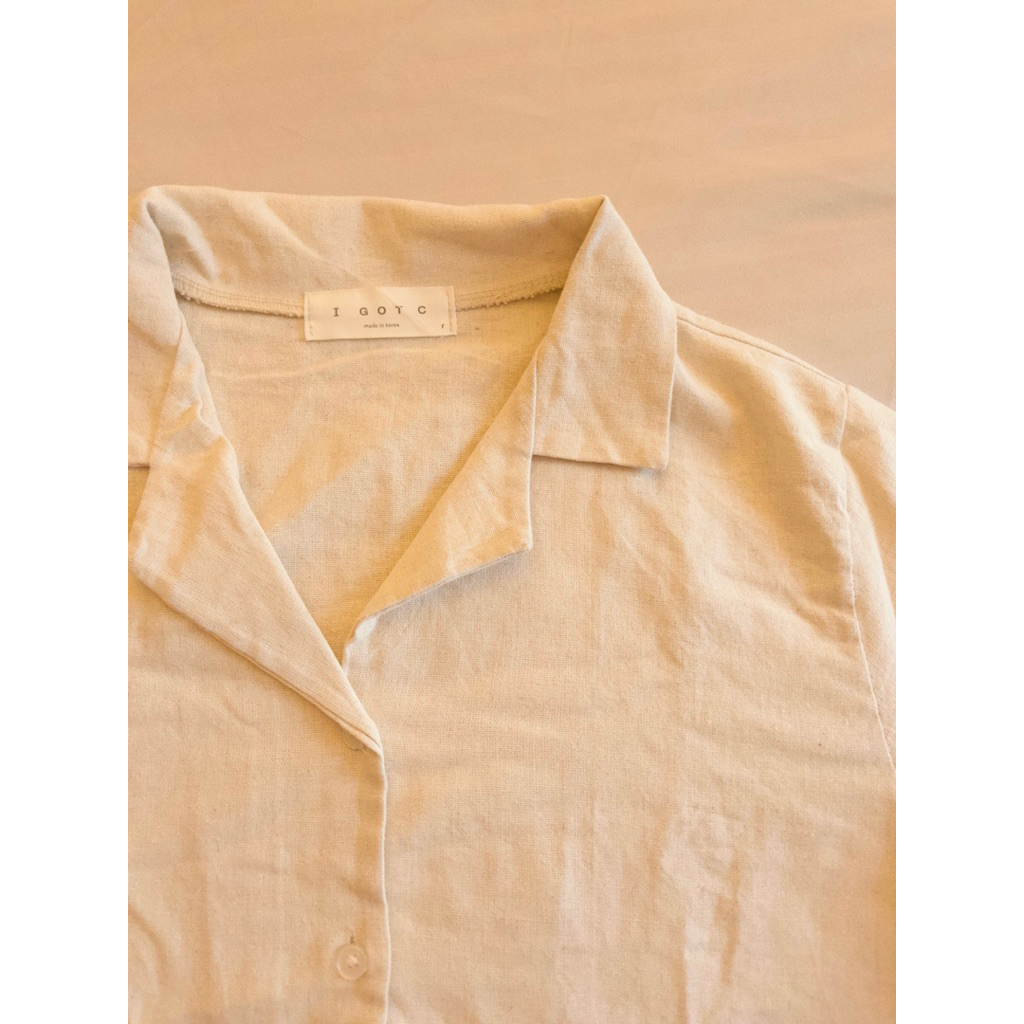 Blouse Cream Linen - I GOT C (Preloved)