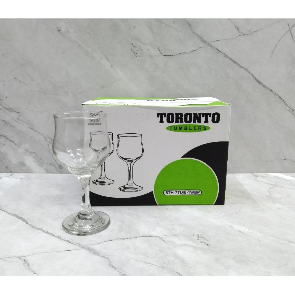 GELAS KACA TULIP KEDAUNG TORONTO STH-7TU ISI 6 PCS / GELAS KACA BENING / GELAS WINE KACA / GELAS JUS