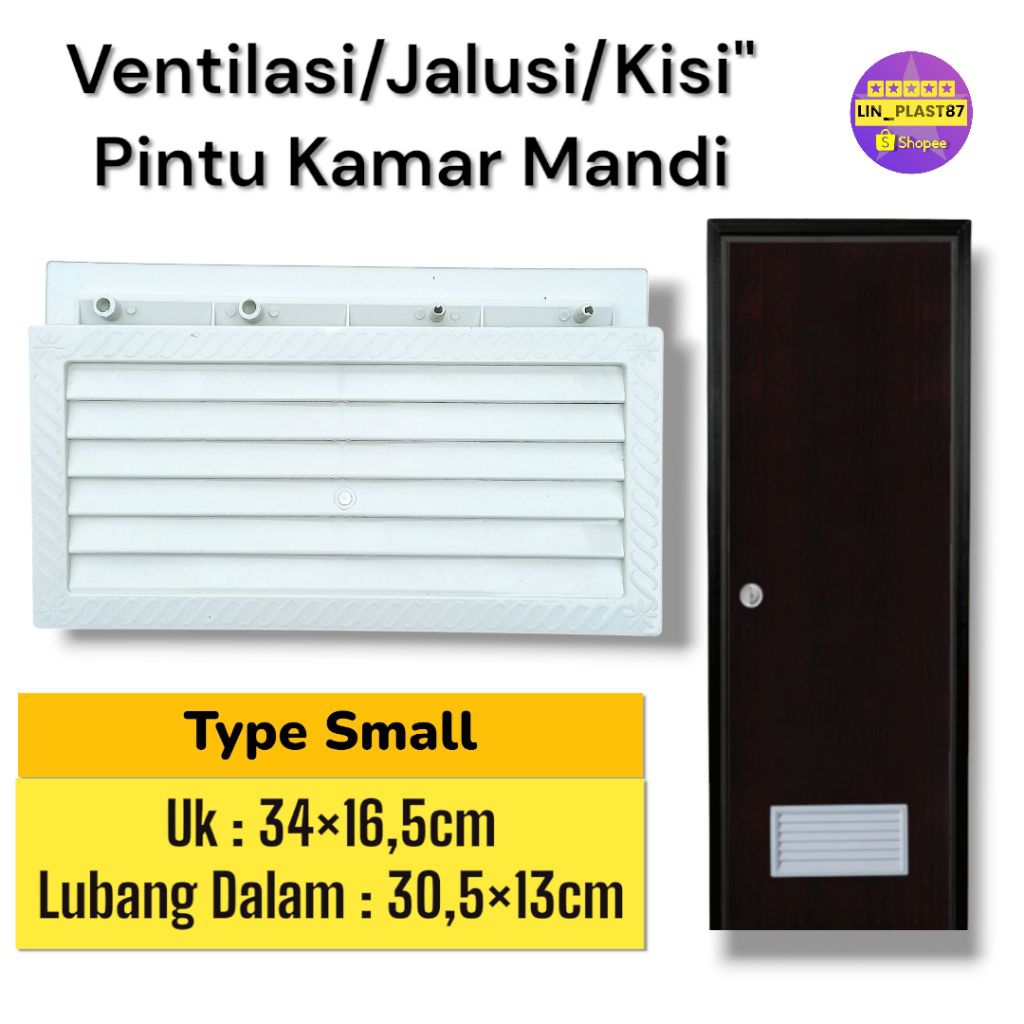 JALUSI PVC PLASTIK | VENTILASI UDARA PINTU KAMAR MANDI | TOILET | KISI-KISI UDARA KECIL