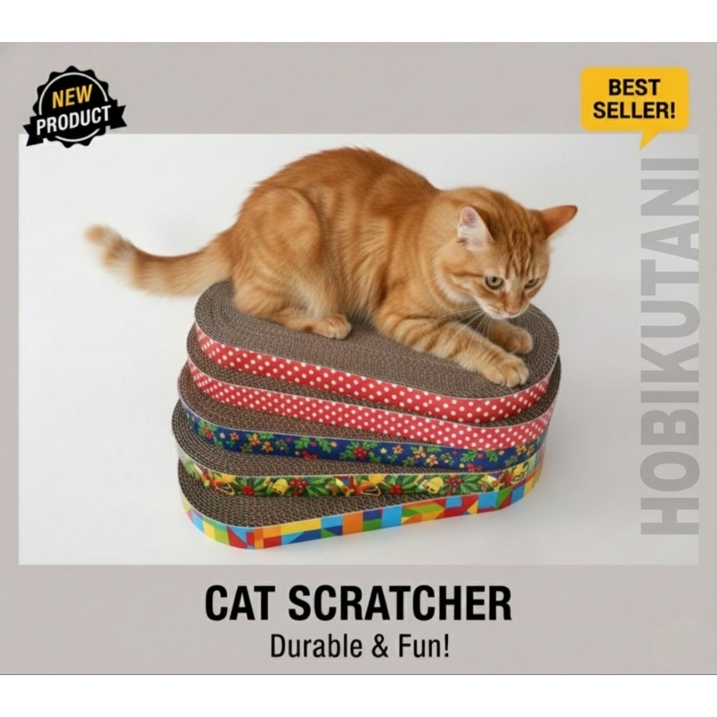 Garukan Kucing Oval Murah | Cat Scratcher Kardus Murah