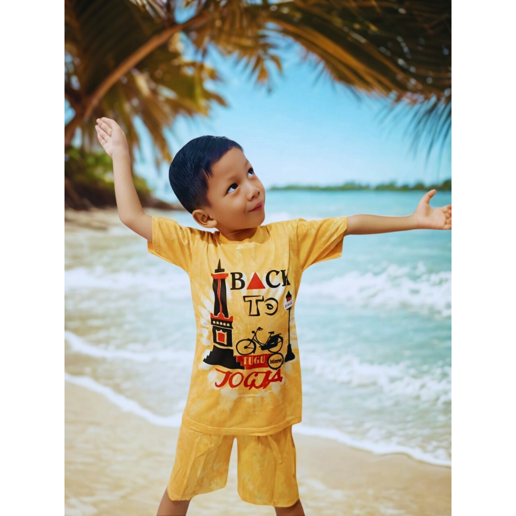 Setelan Kaos Batik Anak | Kaos Jumputan Anak | Setelan Kaos Jogja