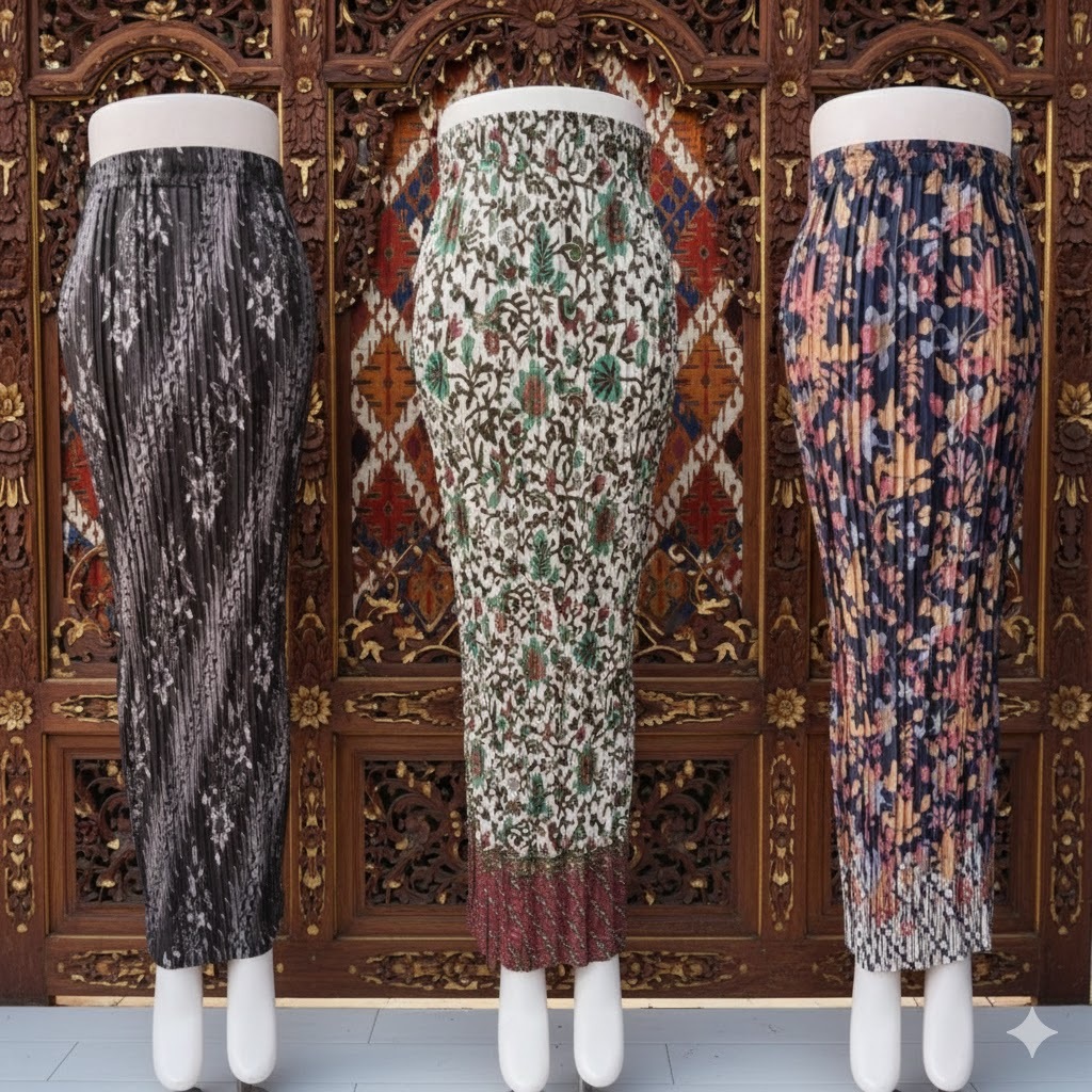 READY ROK PLISKET BATIK ROK JUMBO BAWAHAN KEBAYA / REAL PICT ROK PLISKET BATIK / ROK TRENDY BUGENVIL