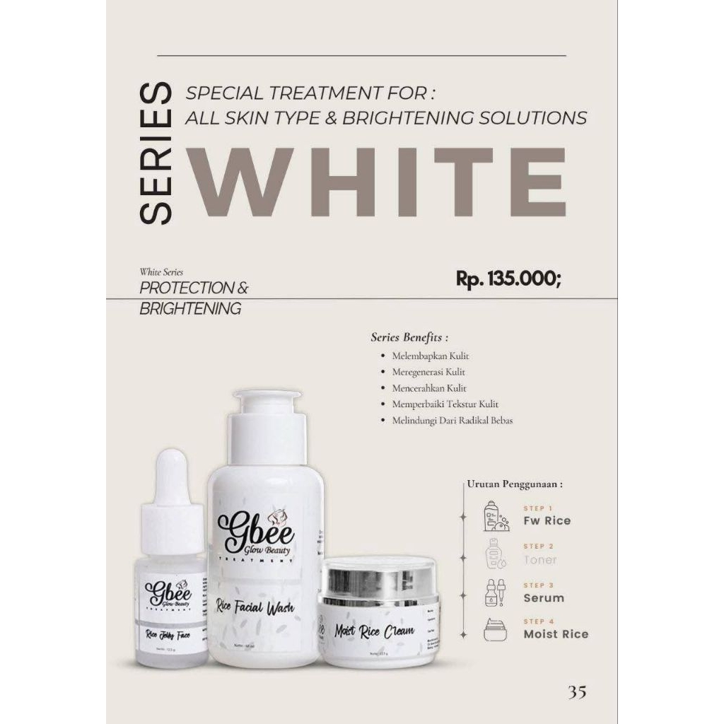Paket white series pink gbee glow beauty indonesia
