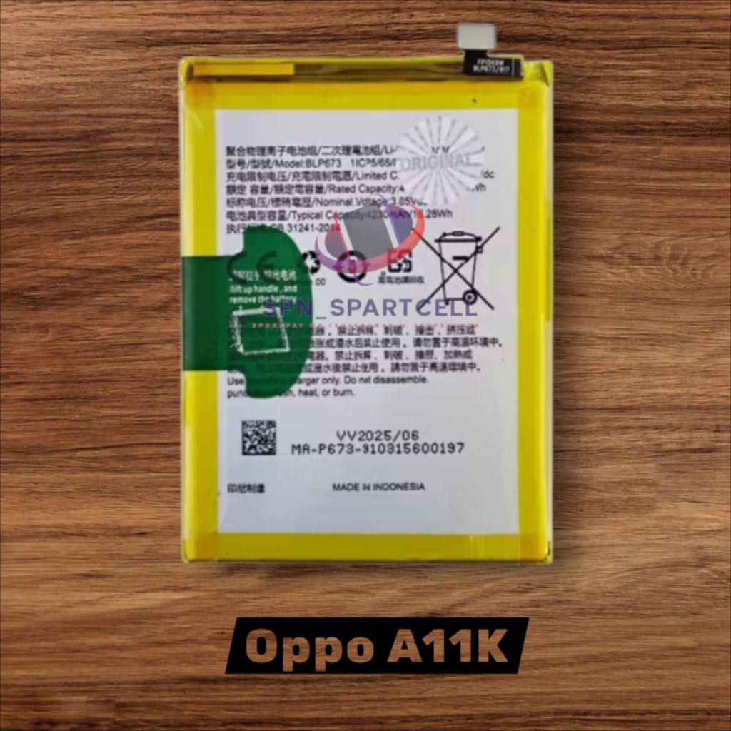 Baterai Batre OPPO A11K Blp - 673 Original