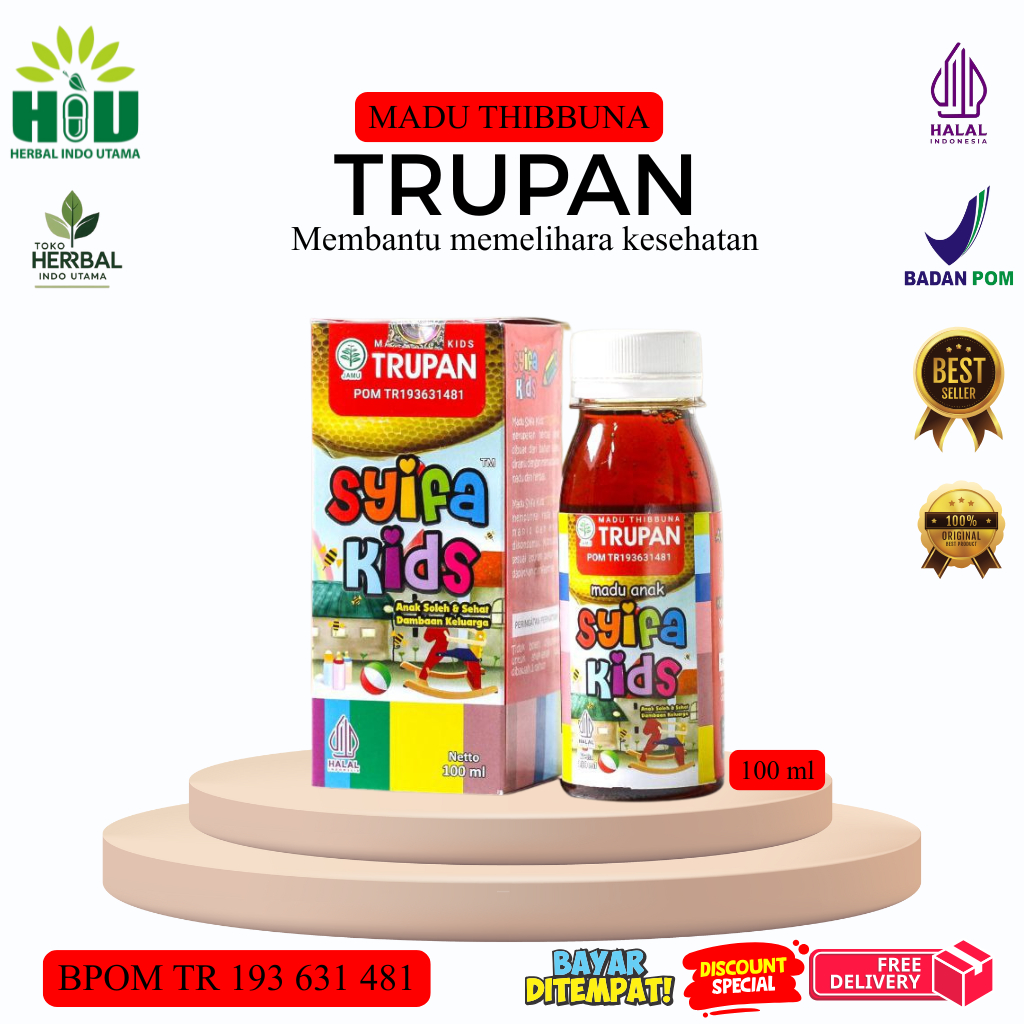 Madu Herbal Anak Syifa Kids Trupan Obat Demam Anak Turunkan Panas Obati Demam Anak 100ml