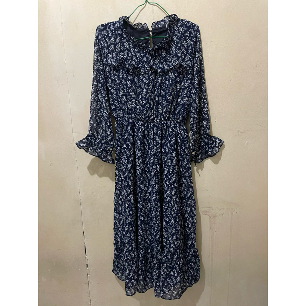 Dress wanita motif vintage / baju wanita vintage bunga