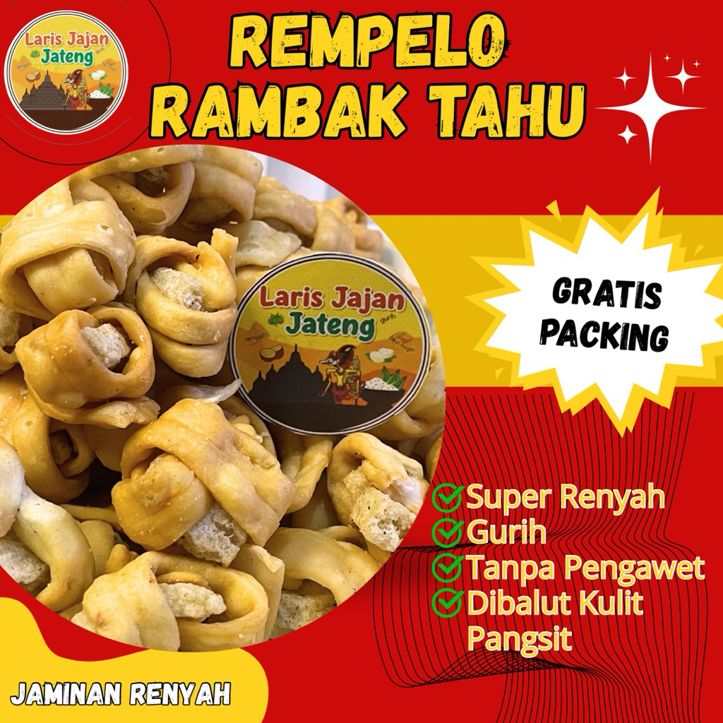 PROMO - Rempelo Rambak | Rempelo Tahu | Snack Jajan Jadul | Cemilan Viral Kekinian | Oleh-oleh Khas 