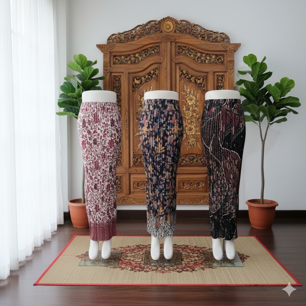 REAL PICT ROK PLISKET BATIK / ROK TRENDY / BAWAHAN KEBAYA / ROK KEBAYA / ROK WISUDA / TANJUNG MERAH