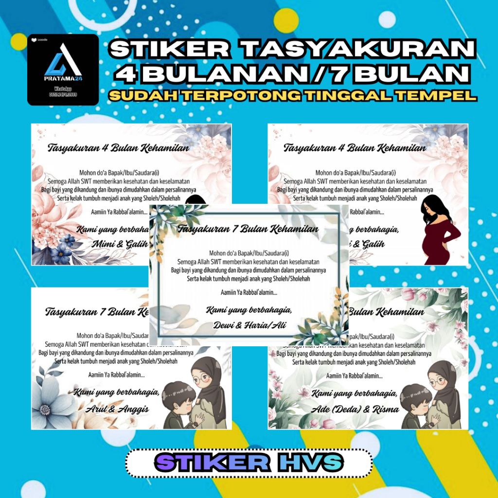 Stiker 4 bulanan/7 bulanan untuk ditempel di Box Nasi DLL