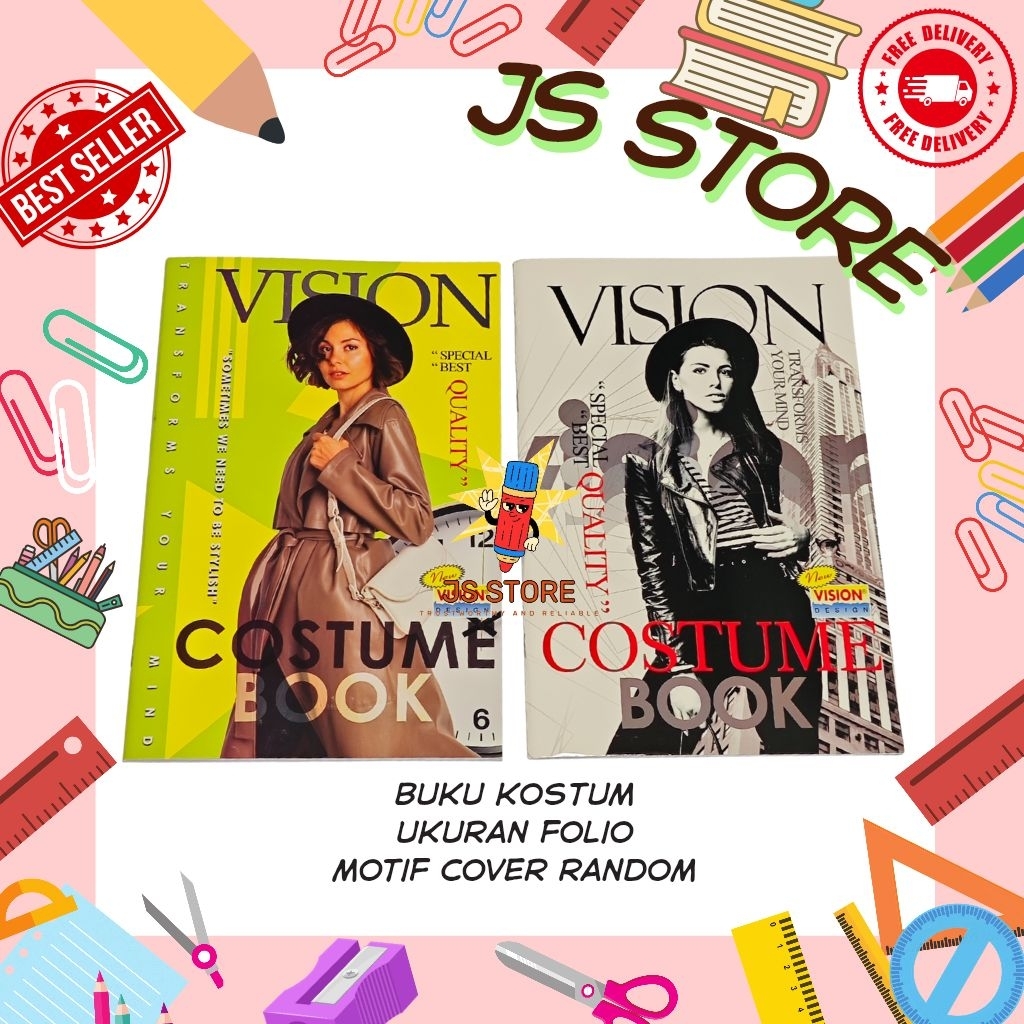 Buku Kostum Costume VISION Ukuran Folio F4 / Buku Pola Penjahit