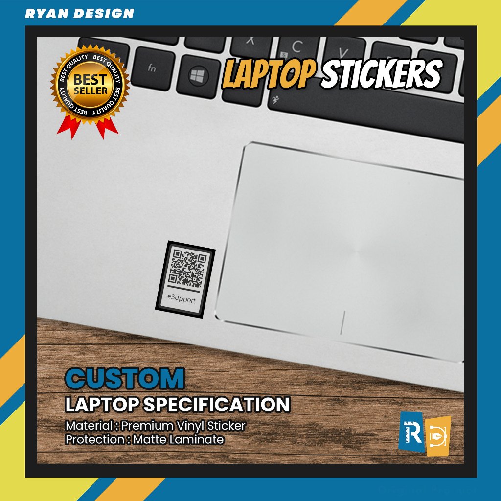 Stiker Logo Laptop e-Support Lenovo Stiker Spesifikasi Fitur Laptop (Unofficial)