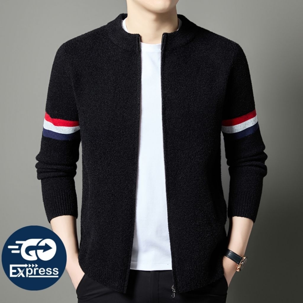 Jaket Pria Cotton Halus Rajut Premium/Jaket Rajut Pria